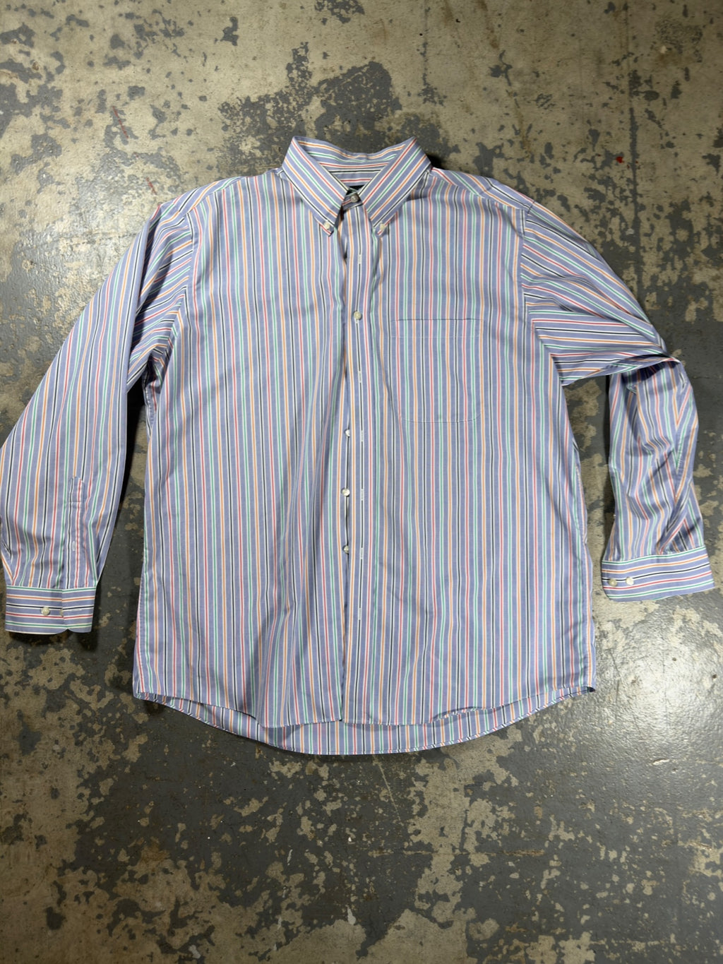 Jos A Bank Rainbow Striped Button Up