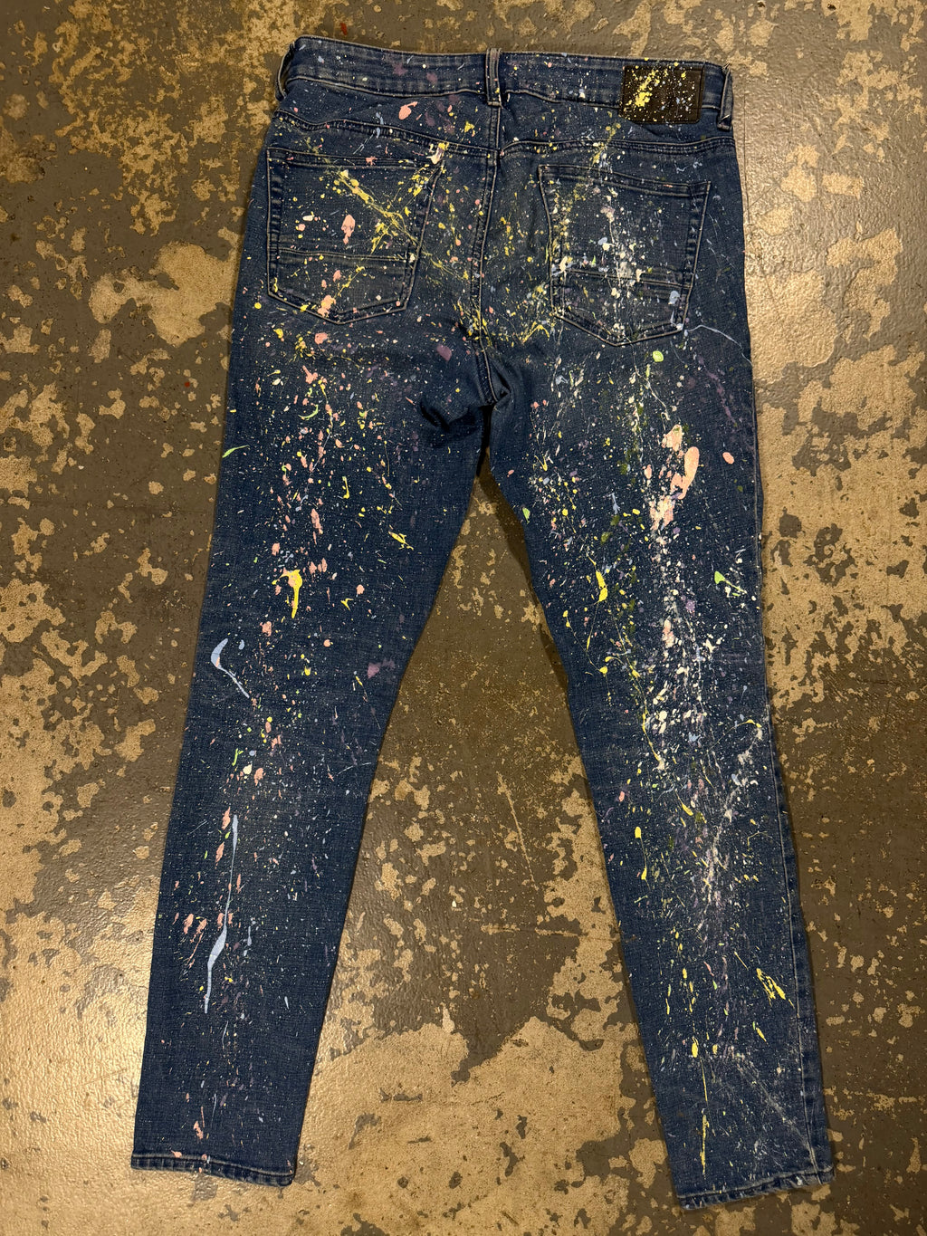 blue Jeans Pacsun Custom Paint Splatter Jeans product photo